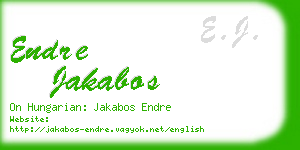 endre jakabos business card